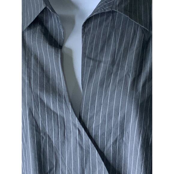 Talbots Vintage Striped Shirt Women 12 Long Sleeve Asymmetrical Collared  Formal - Picture 5 of 8